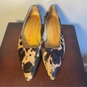 Walter Steiger Pony Hair Animal Print Pointed Flats Women’s Size 6.5 1/2” Heel